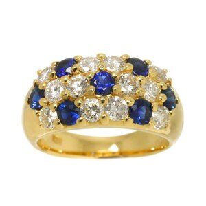 Sapphire 1.03ct Diamond 1.37ct Ring 18K Yellow Gold 750 5.5-5.75(US) 90290537